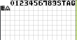 0から9までの数字と、STAGEの文字と、自機アイコンを格納したタイルデータ